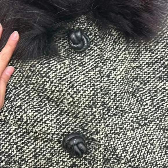 Vintage real fur trim penny lane academia blazer  jacket - Picture 3 of 8